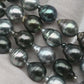 9-10mm Multicolor Drop Tahitian Pearl Bead with High Luster, In Full Strand with Minor Blemishes for Making, SKU # 2398TH