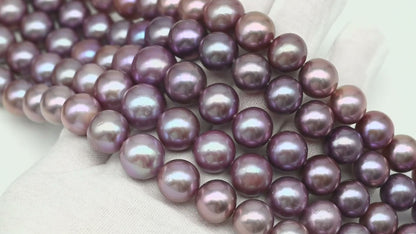 12-15mm Round Edison Pearl in Full Strand, Freshwater Pearl in Natural Colors with High Luster, Pre-Strung for Jewelry Making, SKU # 2929ED  Description: