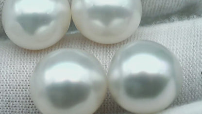 12-13mm  Near Round South Sea Pearl with Amazing Luster and Natural White Color No Blemish, Loose Single Pice Undrilled, SKU # 1968SS