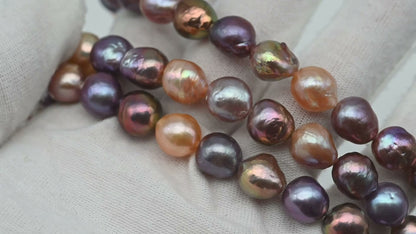 9-10mm  Edison Pearl Strand with Amazing High Luster and All Natural Colors, SKU # 2466EP