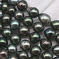 9-10mm Natural Color Tahitian Pearl in Near Round with High Luster and Blemishes for Jewelry Making on a Full Strand, SKU # 1712TH