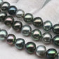 8-9mm Multi Color Near Round Tahitian Pearl Full Strand with High Luster and Natural Color, Minor Blemish for Jewelry Beading, SKU # 1640TH