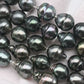 9-10mm Drop Tahitian Pearl in Full Strand with Natural Color and High Luster, For Jewelry Making with  Minor Blemishes, SKU # 2393TH