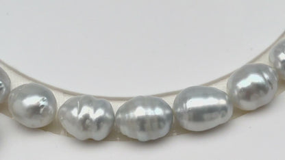 10-11mm White South Sea Pearl with Minor Blemishes, Natural Color Pearls for Jewelry Making, Full Strand (No Hole), SKU # 3361WS