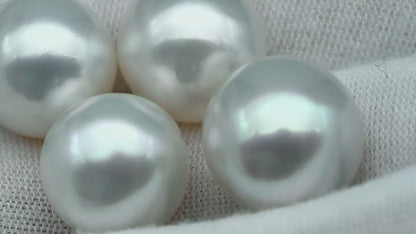 13-14mm  Near Round South Sea Pearl with Amazing Luster and Natural White Color No Blemish, Loose Single Pice Undrilled, SKU # 1970SS
