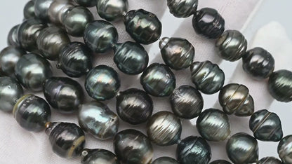 11-12mm Tahitian Pearl in Full Strand with All Natural Color with High Luster for Jewelry Making, SKU# 2271TH