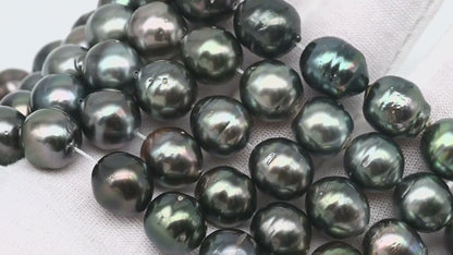 10-11mm Tahitian Pearl Full Strand with Minor Blemishes, Natural Colors, SKU # 3356TH