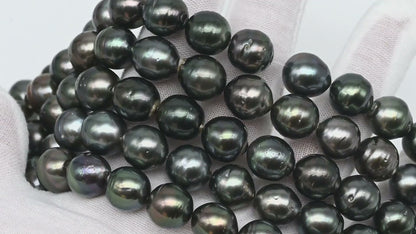 11-12mm Tahitian Pearl Full Strand with Minor Blemishes, Natural Colors, SKU # 3369TH