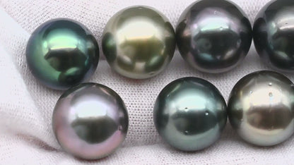 13-14mm Colorful Tahitian Pearl Single Piece Round in Natural Color and High Luster with Blemishes, Loose Undrilled, SKU # 1978TH