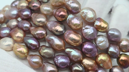 9-11mm Edison Pearl in Full Strand, Freshwater Pearl in Natural Colors with High Luster, Pre-Strung for Jewelry Making, SKU # 3112EP