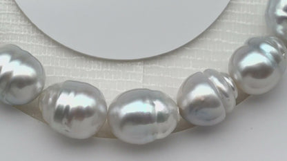 9-10 or 10-11mm 7-8 Inch White South Sea Pea9 or 10mm 7-8 Inch White South Sea Pearl Short Strand (No Hole) with Minor Blemishes, Natural Color Pearls for Jewelry Making, SKU # 3363WS