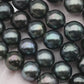 8-9mm Round Tahitian Pearl in Full Strand with Natural Color and High Luster, For Jewelry Making with Blemishes, SKU #2068TH