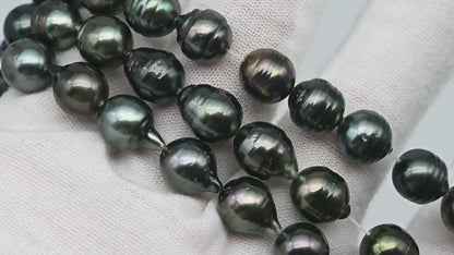 8-9mm Tahitian Pearl in Full Strand with All Natural Color with High Luster for Jewelry Making, SKU# 2292TH