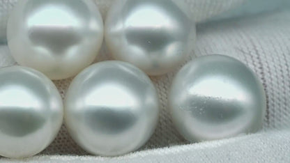 11-12mm Near Round South Sea Pearl with Amazing Luster and Natural White Color No Blemish, Loose Single Pice Undrilled, SKU # 1960SS