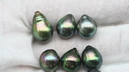 10-11mm Tahitian Pearl in Extremely High Luster and Natural Color, Single Piece Undrilled for Making Jewelry, SKU # 2424TH