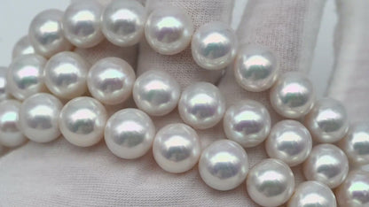 AAA 10-12mm Edison Pearl in Full Strand, Freshwater Pearl in White Colors with High Luster, Pre-Strung for Jewelry Making, SKU # 3121EP