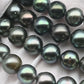 9-10mm Round Tahitian Pearl Bead in Natural Color and High Luster, In Full Strand with Blemishes for Jewelry Making or Beading, SKU # 1642TH