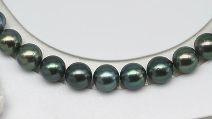 9-10mm Tahitian Pearl in Full Strand (No Hole) with Natural Color and High Luster, Temporarily Strung Pearl for Jewelry Making, SKU # 3380TH