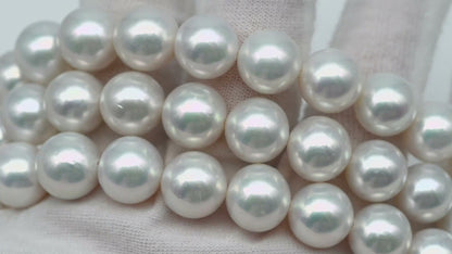 AAA 10-12mm Edison Pearl in Full Strand, Freshwater Pearl in White Colors with High Luster, Pre-Strung for Jewelry Making, SKU # 3122EP