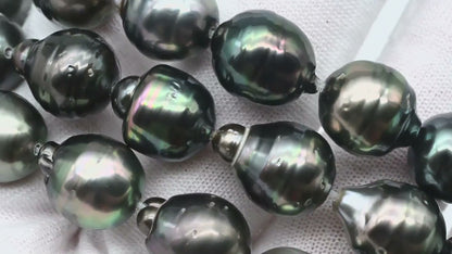 11-12mm Round Tahitian Pearl in Full Strand with Natural Color and High Luster, For Jewelry Making with Blemishes, SKU # 1845TH