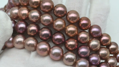 10-12mm Edison Pearl in Full Strand, Freshwater Pearl in Natural Colors with High Luster, Pre-Strung for Jewelry Making, SKU # 3120EP