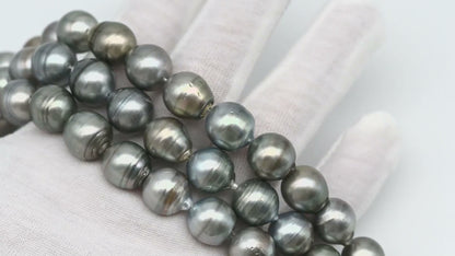 11-12mm Tahitian Pearl in Full Strand, Natural Colors with High Luster, for Jewelry Making, SKU # 2975TH