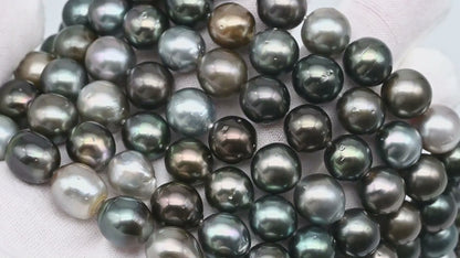 10-11mm Multicolor Tahitian Pearl Bead with High Luster, In Full Strand with Blemishes for Making, SKU # 2273TH