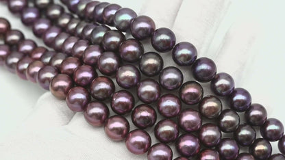 10-12mm Round Edison Pearl in Full Strand, Freshwater Pearl in Natural Colors with High Luster, Pre-Strung for Jewelry Making, SKU # 2930ED