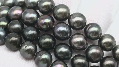 10-11mm Tahitian Pearl in Full Strand, Natural Colors , Temporarily Strung Black Pearls for Jewelry Making, SKU # 3254TH