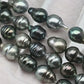 8-9mm Multicolor Drop Tahitian Pearl Bead with High Luster, In Full Strand with Minor Blemishes for Making, SKU # 2383TH