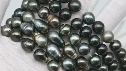 9-10mm Tahitian Pearl in Full Strand with All Natural Color with High Luster and Blemishes for Jewelry Making, SKU# 2280TH