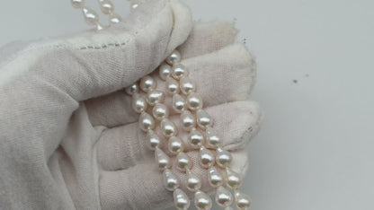 6-7mm Mini Baroque Pearl in Uniform Shape, Small Freshwater Pearl Bead in Natural White Color on a Full Strand, SKU # 2438FW
