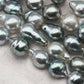 8-9mm Tahitian Pearl in Full Strand with Gray Natural Color with High Luster for Jewelry Making, SKU# 2130TH