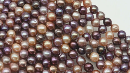 9-11mm Edison Pearl in Full Strand, Freshwater Pearl in Natural Colors with High Luster, Pre-Strung for Jewelry Making, SKU # 2852ED