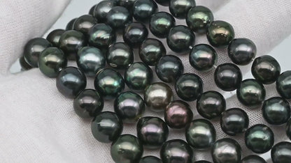 8-10mm Tahitian Pearl in Full Strand with All Natural Color with High Luster for Jewelry Making, SKU# 2258TH