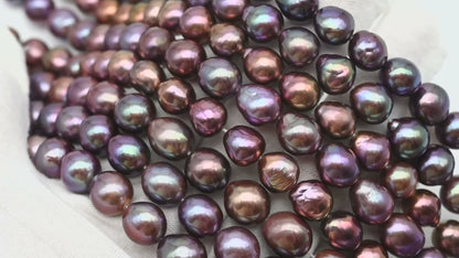 9-11mm Edison Pearl in Full Strand, Freshwater Pearl in Natural Colors with High Luster, Pre-Strung for Jewelry Making, SKU # 2848EP