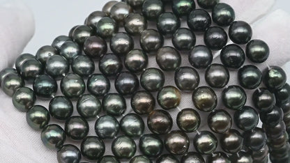 9-10mm Tahitian Pearl in Full Strand with All Natural Color with High Luster and Blemishes for Jewelry Making, SKU# 2276TH