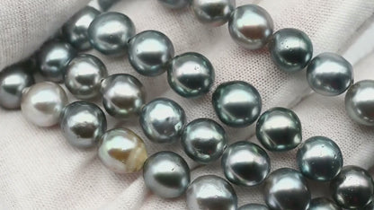 8-9mm Tahitian Pearl in Full Strand with All Natural Color with High Luster for Jewelry Making, SKU# 2129TH