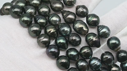 9-10mm Tahitian Pearl in Full Strand with All Natural Color with High Luster for Jewelry Making, SKU# 2288TH