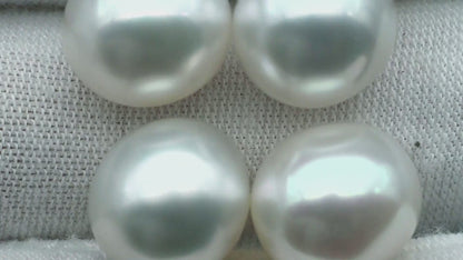 11-12mm  Near Round South Sea Pearl with Amazing Luster and Natural White Color, Loose Single Pice Undrilled, SKU # 1966SS