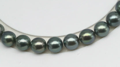 9-10mm Tahitian Pearl in Full Strand (No Hole) with Natural Color and High Luster, Temporarily Strung Pearl for Jewelry Making, SKU # 3383TH