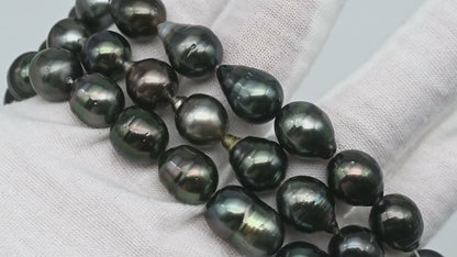 10-11mm Tahitian Pearl in Full Strand with All Natural Color with High Luster for Jewelry Making, SKU# 2285TH