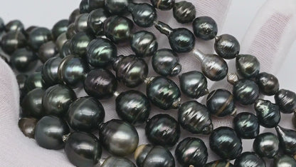 8-14mm Tahitian Pearl Full Strand with Blemishes, Natural Colors, SKU # 3364TH
