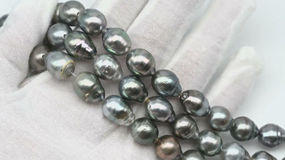 10-11mm Tahitian Pearl in Full Strand, Natural Colors with High Luster, for Jewelry Making, SKU # 3007TH