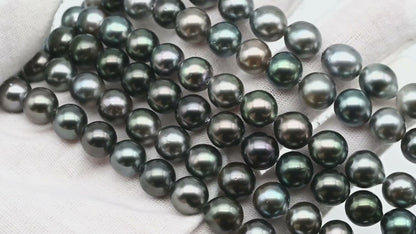8-9mm Tahitian Pearl in Full Strand with All Natural Color with High Luster for Jewelry Making, SKU# 2246TH