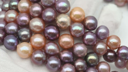 10-12mm Edison Pearl in Full Strand, Freshwater Pearl in Natural Colors with High Luster, Pre-Strung for Jewelry Making, SKU # 3116EP