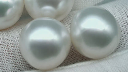 13-14mm  Near Round South Sea Pearl with Amazing Luster and Natural White Color No Blemish, Loose Single Pice Undrilled, SKU # 1962SS
