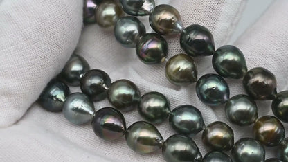 8-9mm Multicolor Tahitian Pearl Bead with High Luster, In Full Strand for Jewelry Making, SKU # 2290TH
