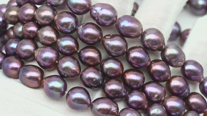 9-11mm Edison Pearl in Full Strand, Freshwater Pearl in Natural Colors with High Luster, Pre-Strung for Jewelry Making, SKU # 3114EP