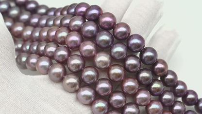 10-12mm Round Edison Pearl in Full Strand, Freshwater Pearl in Natural Colors with High Luster, Pre-Strung for Jewelry Making, SKU # 2931ED